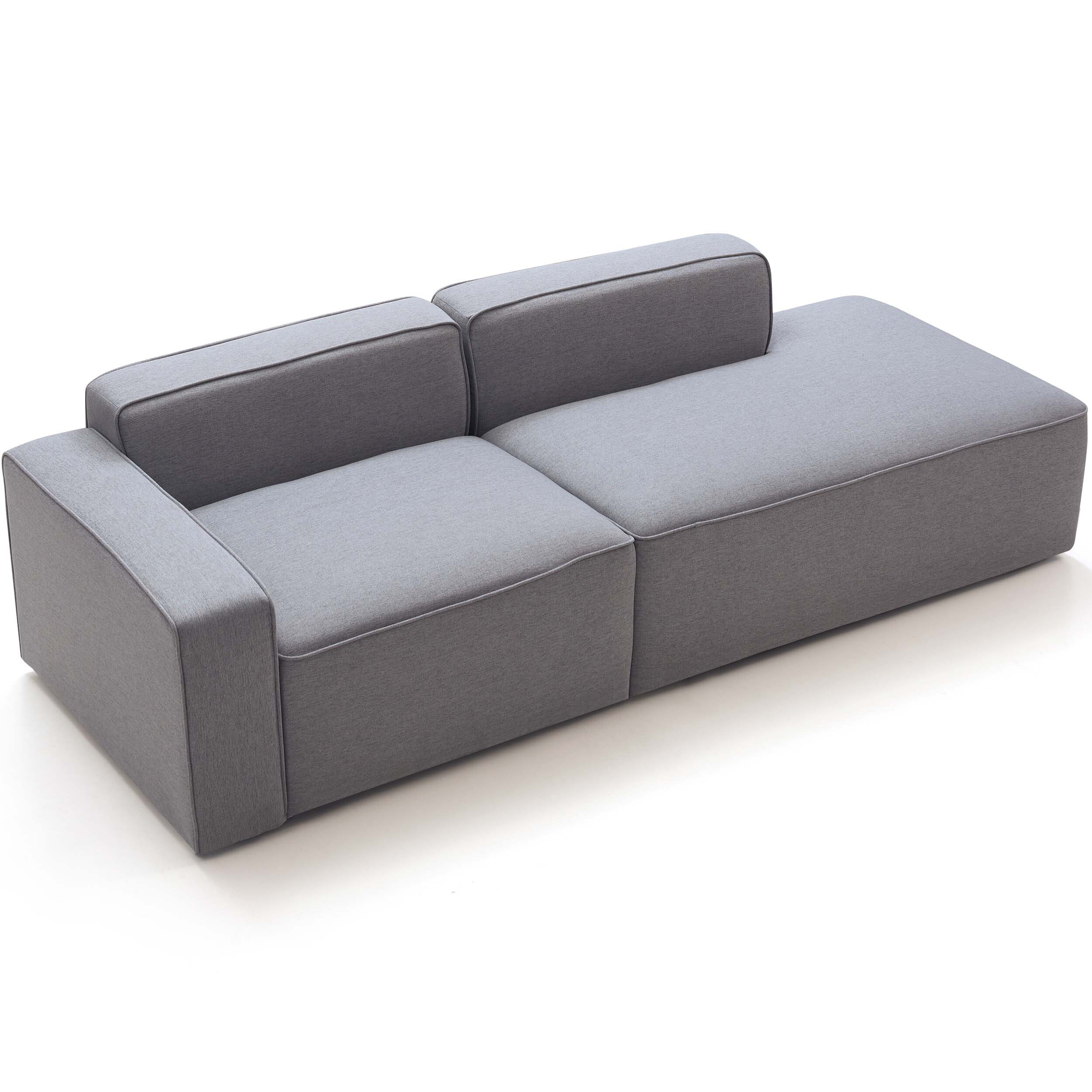 Tuomas 3-Seater Sofa with Ottoman – Light Grey - Image 10