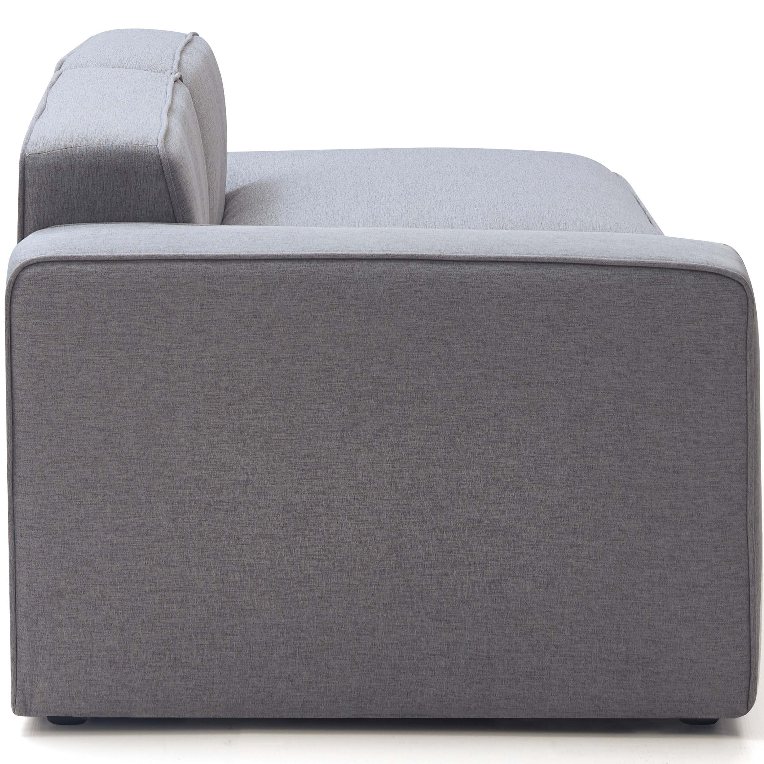 Tuomas 3-Seater Sofa with Ottoman – Light Grey - Image 7