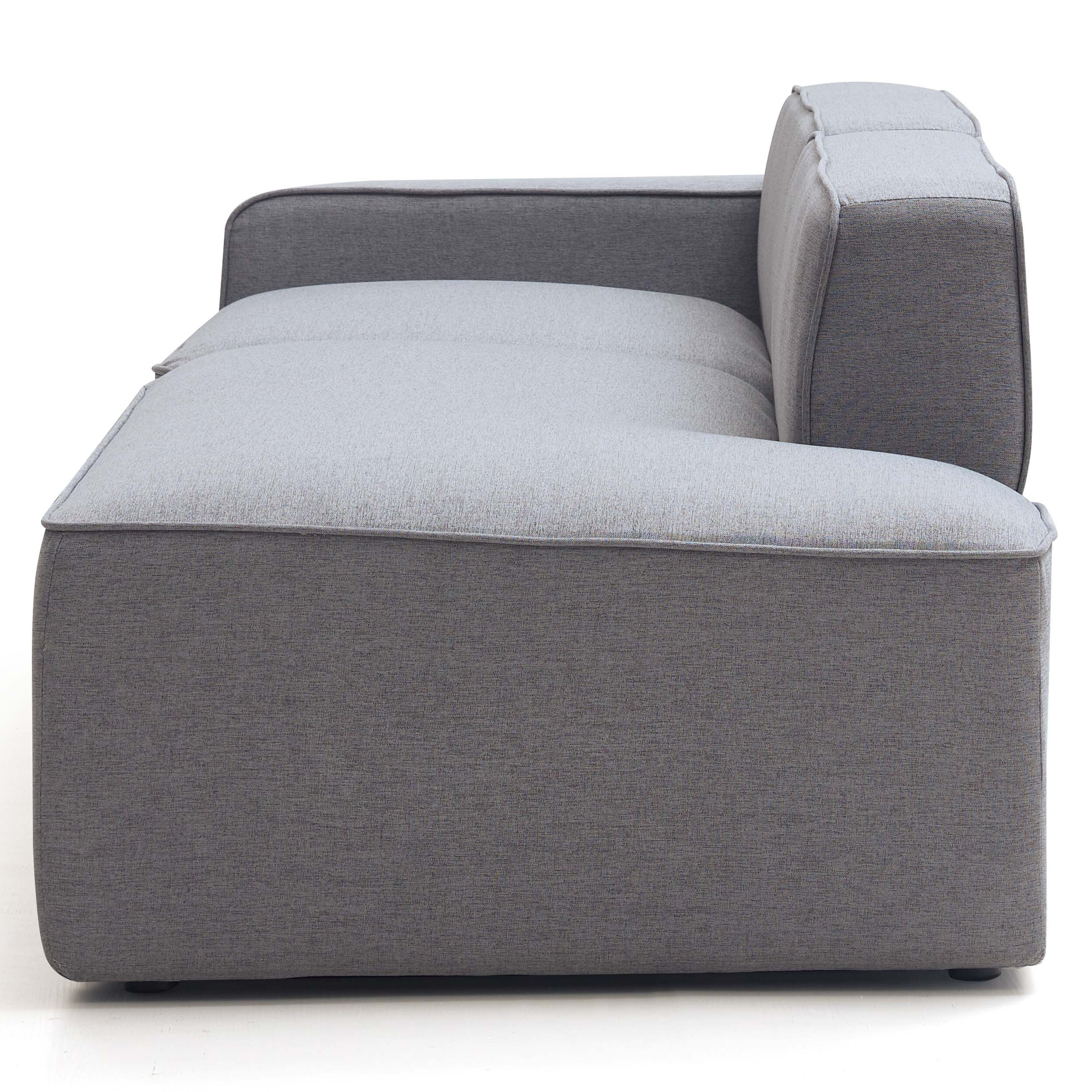 Tuomas 3-Seater Sofa with Ottoman – Light Grey - Image 6