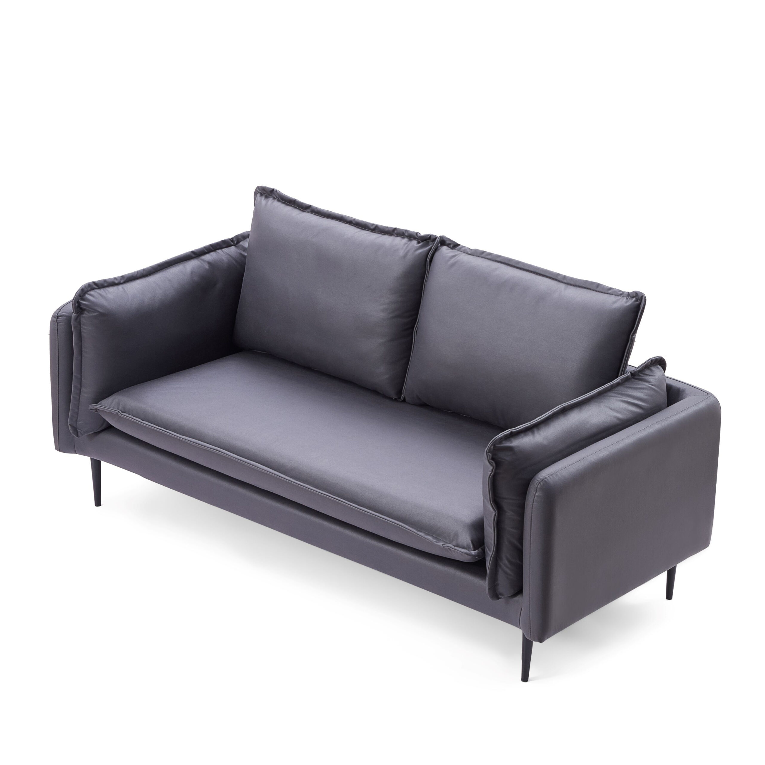 Adain 3-Seater Leathaire Sofa – Grey - Image 3