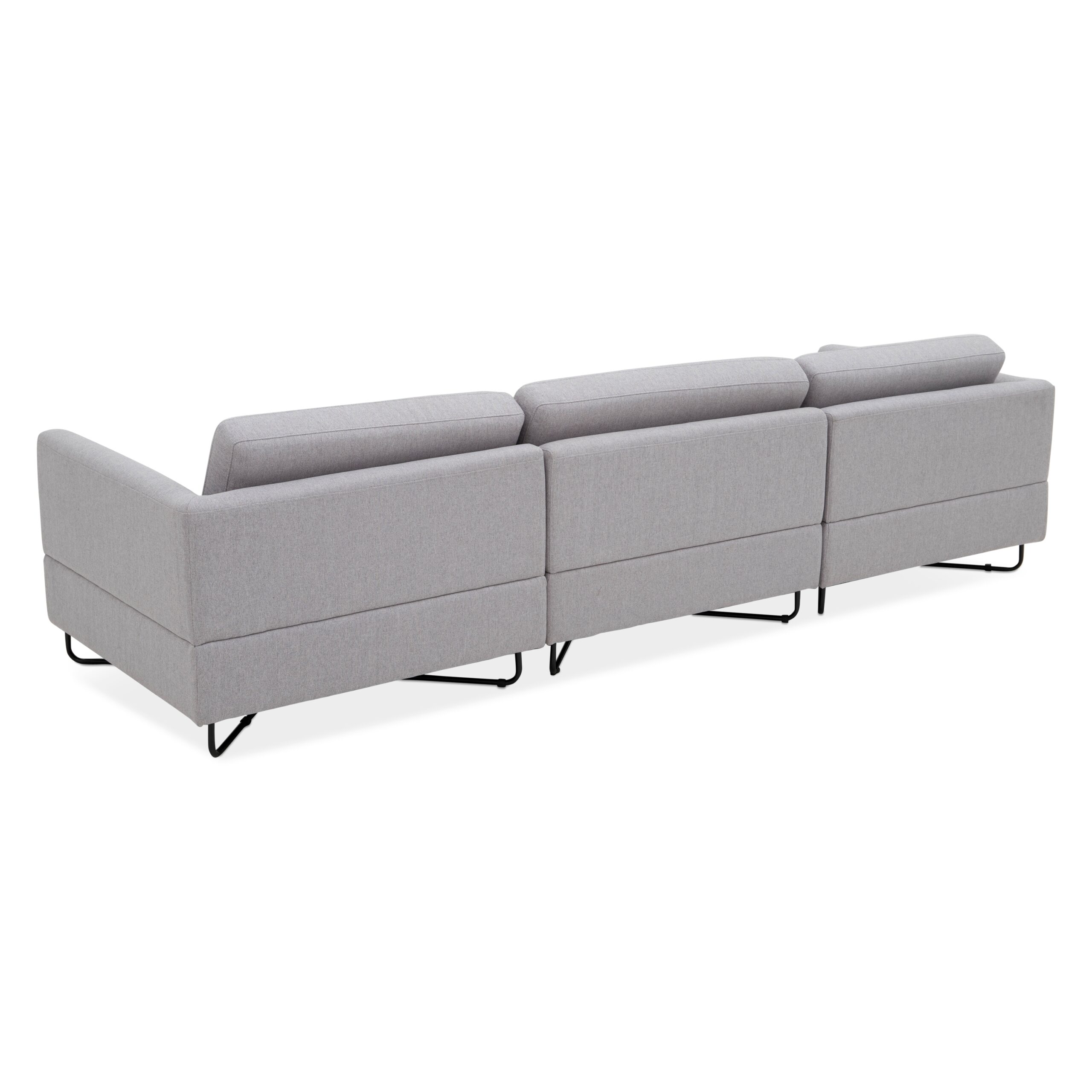 Scott 3-Seater Modular Sofa with Ottoman – Light Grey - Image 3