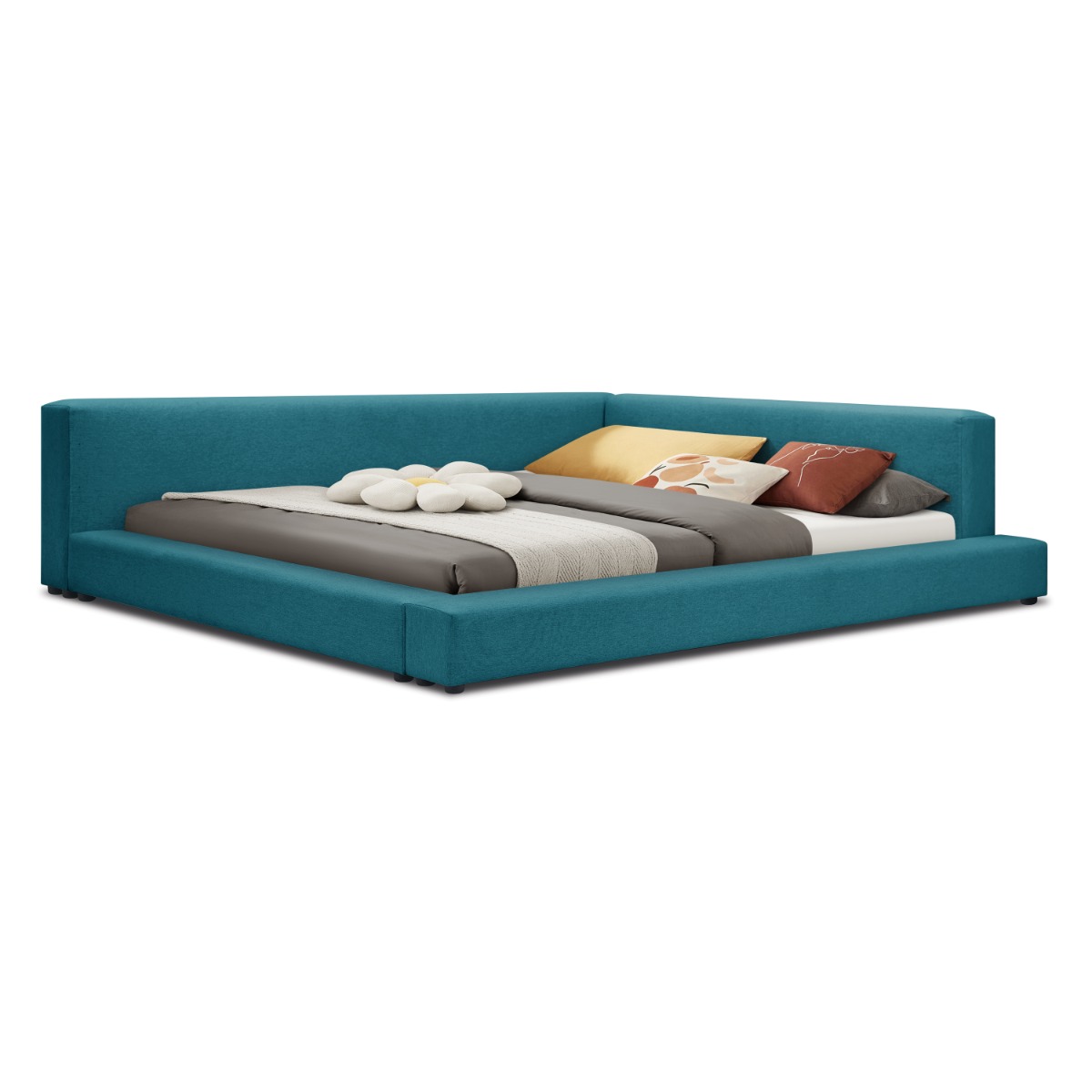Clara Low Profile Upholstered Queen Bed Frame - Image 7