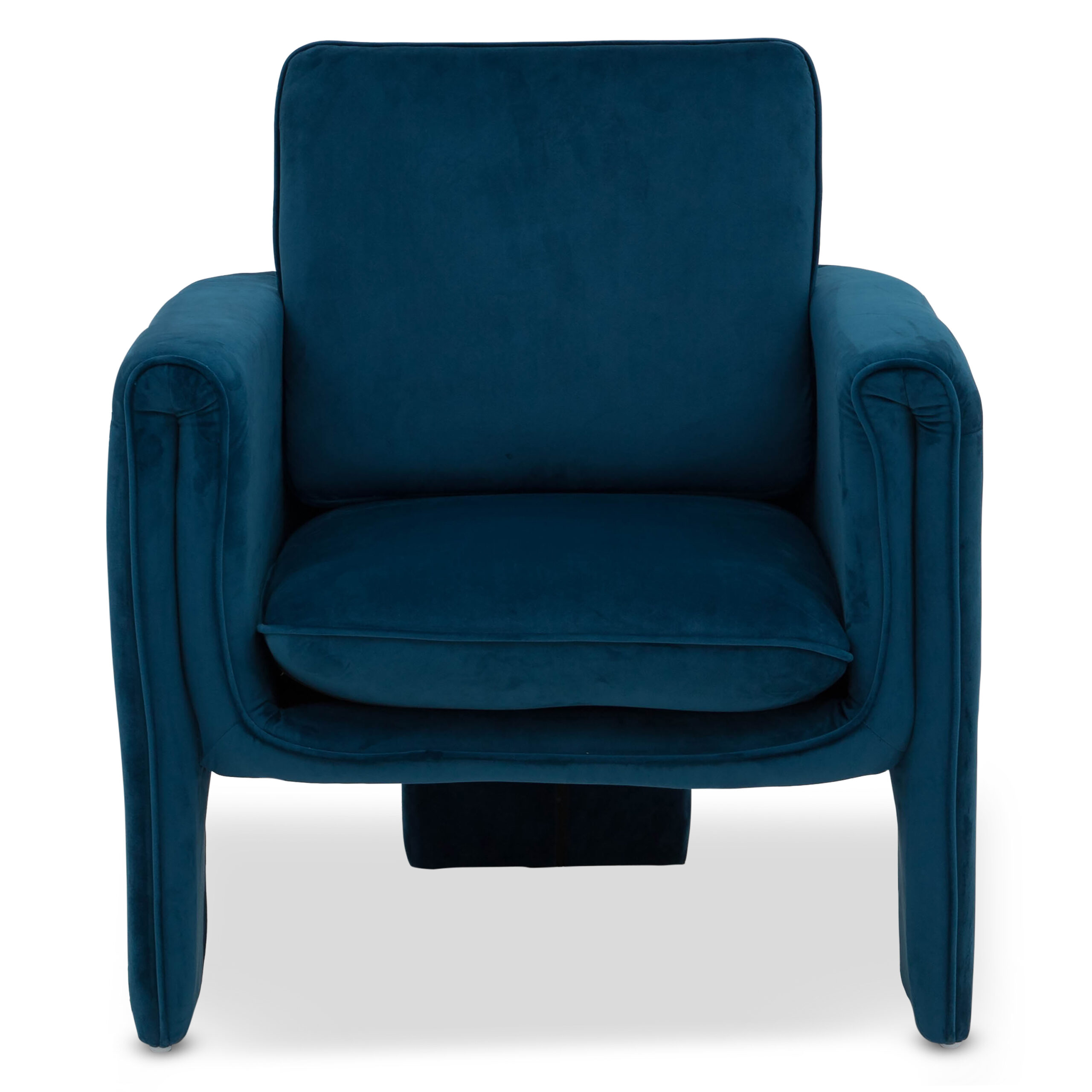 Emery Tri-Leg Velvet Armchair – Blue - Image 2