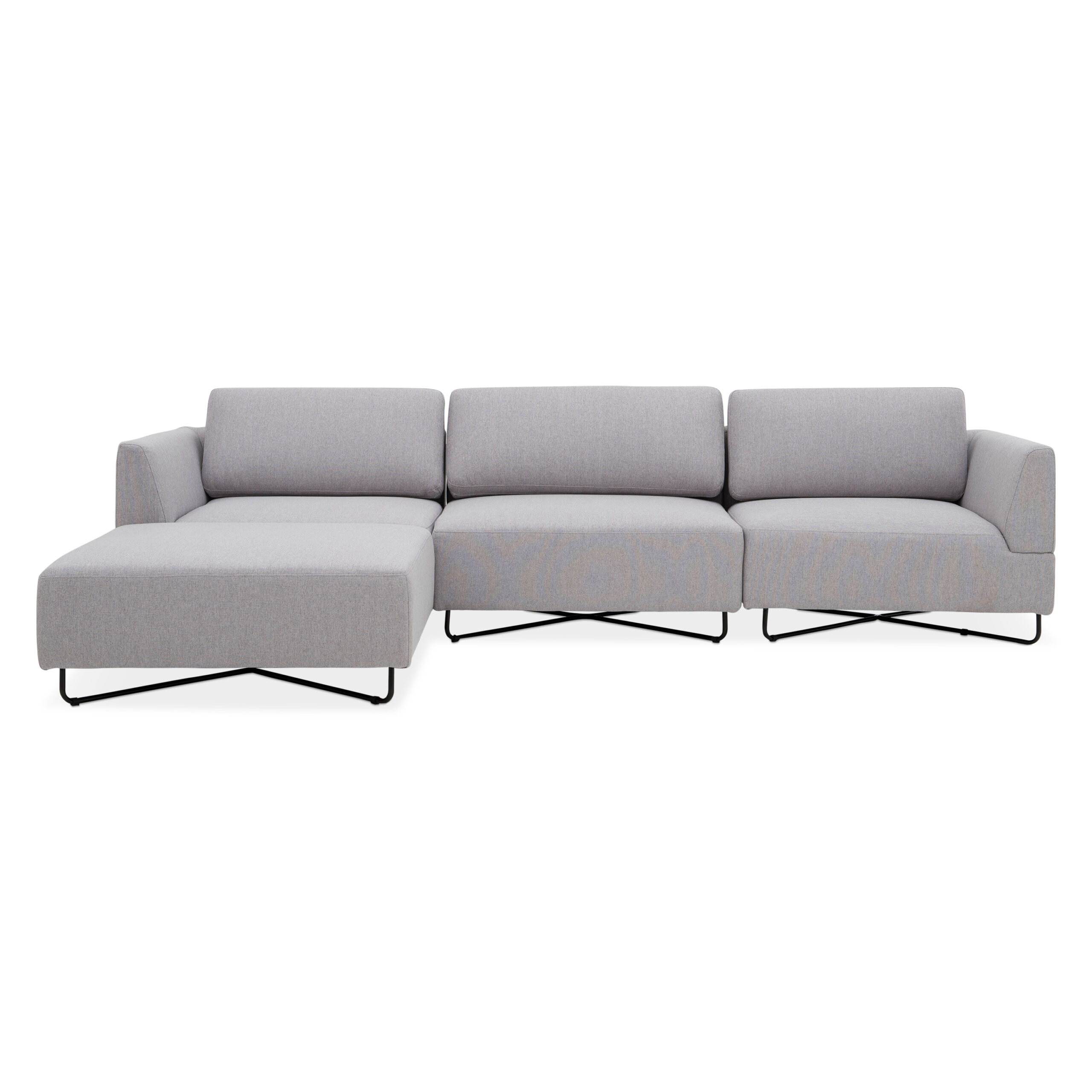 Scott 3-Seater Modular Sofa with Ottoman – Light Grey