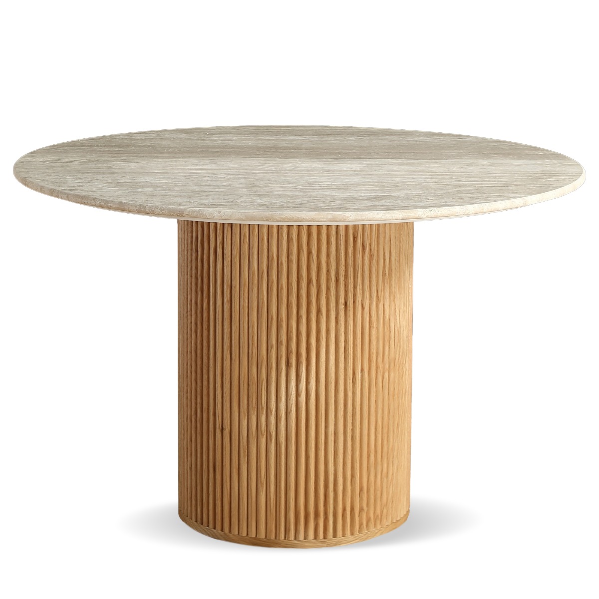 Oliva 1.1M Travertine Round Dining Table - Image 7