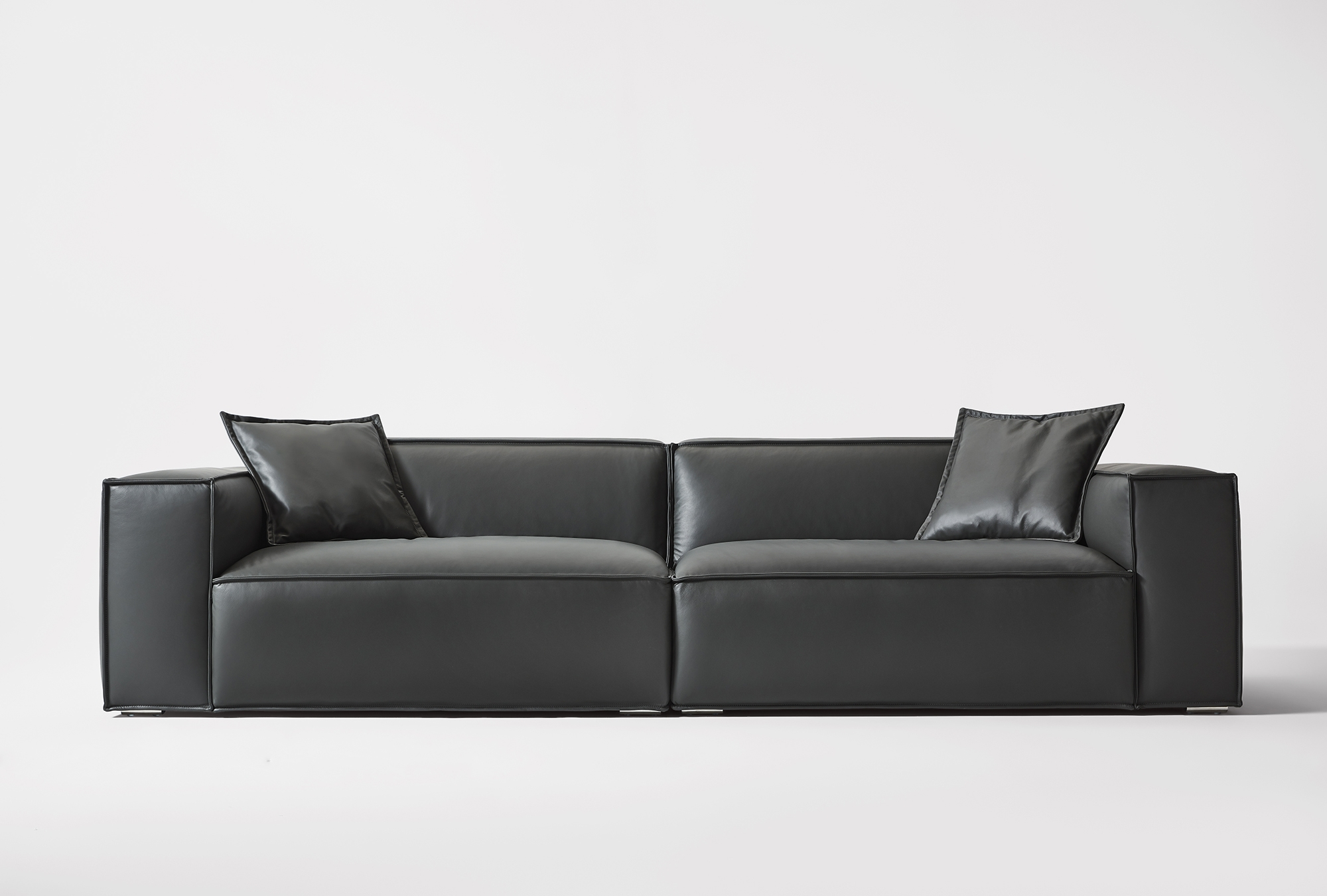 Odet 4-Seater Premium Genuine Leather Sofa with Ottoman - Image 2