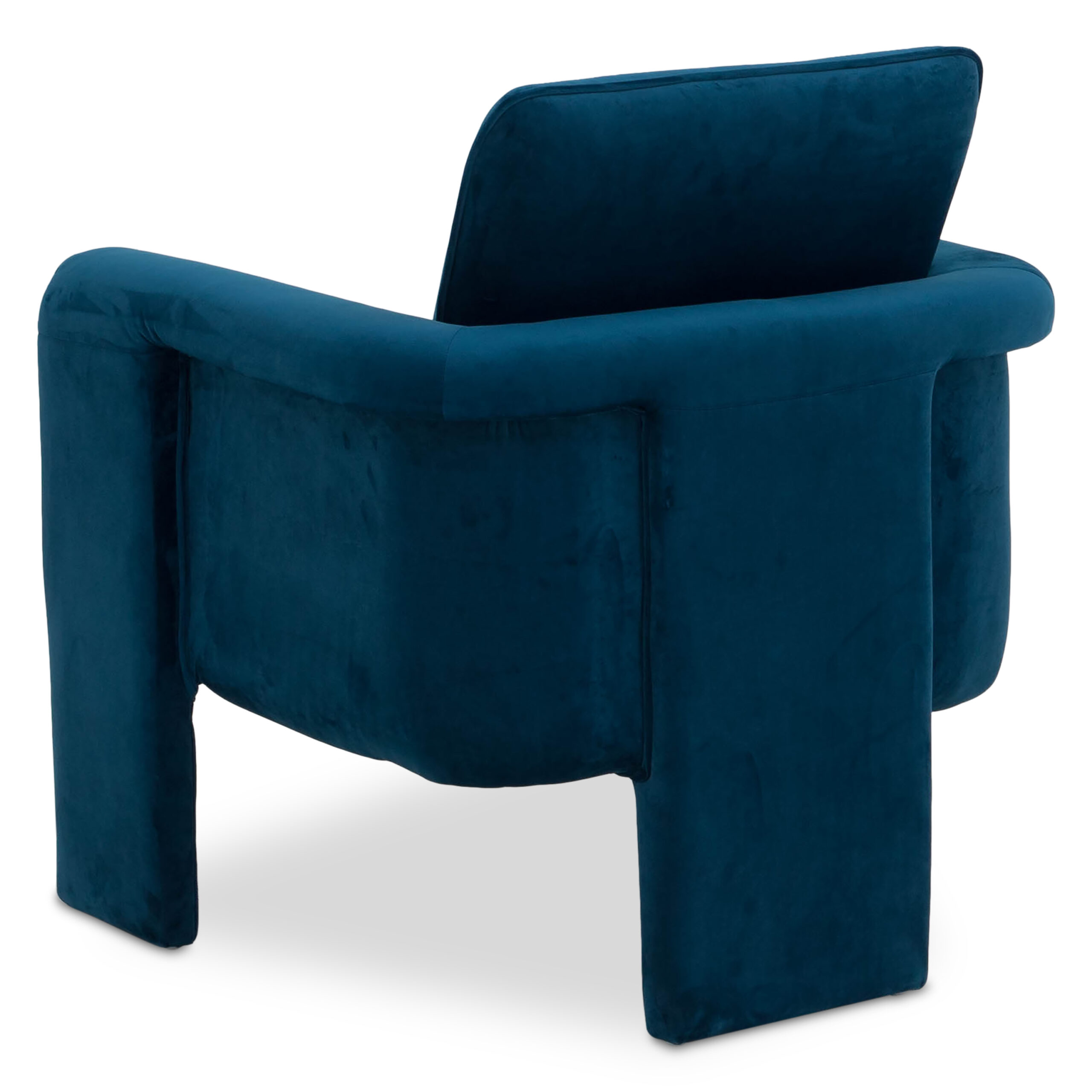 Emery Tri-Leg Velvet Armchair – Blue - Image 3