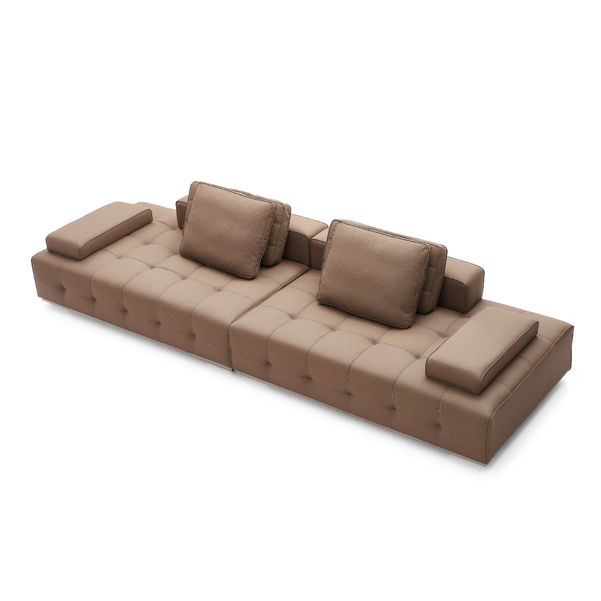 Talyessin 4-Seater Premium Leather Sofa – Dark Brown - Image 3