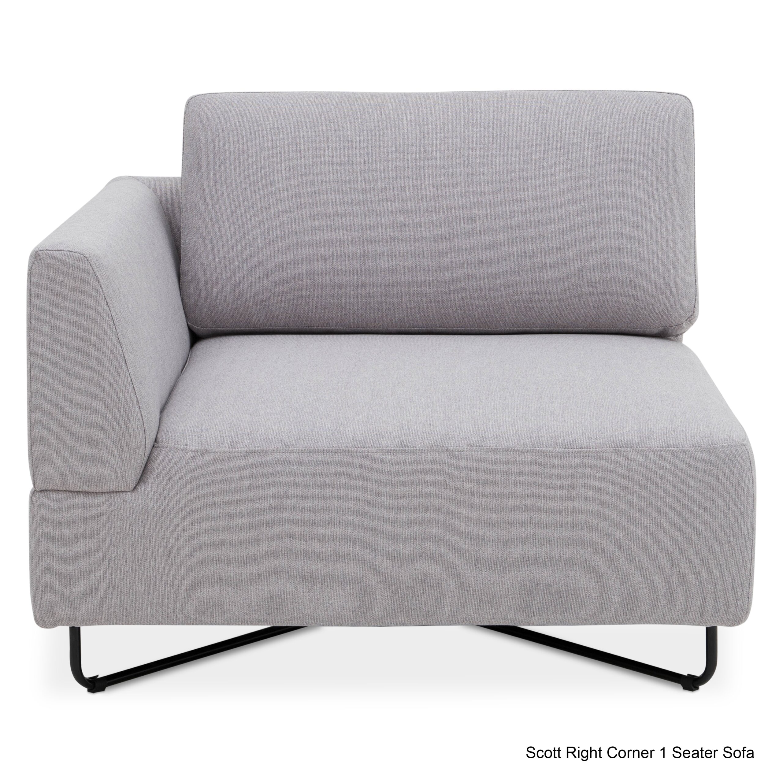 Scott 3-Seater Modular Sofa with Ottoman – Light Grey - Image 9
