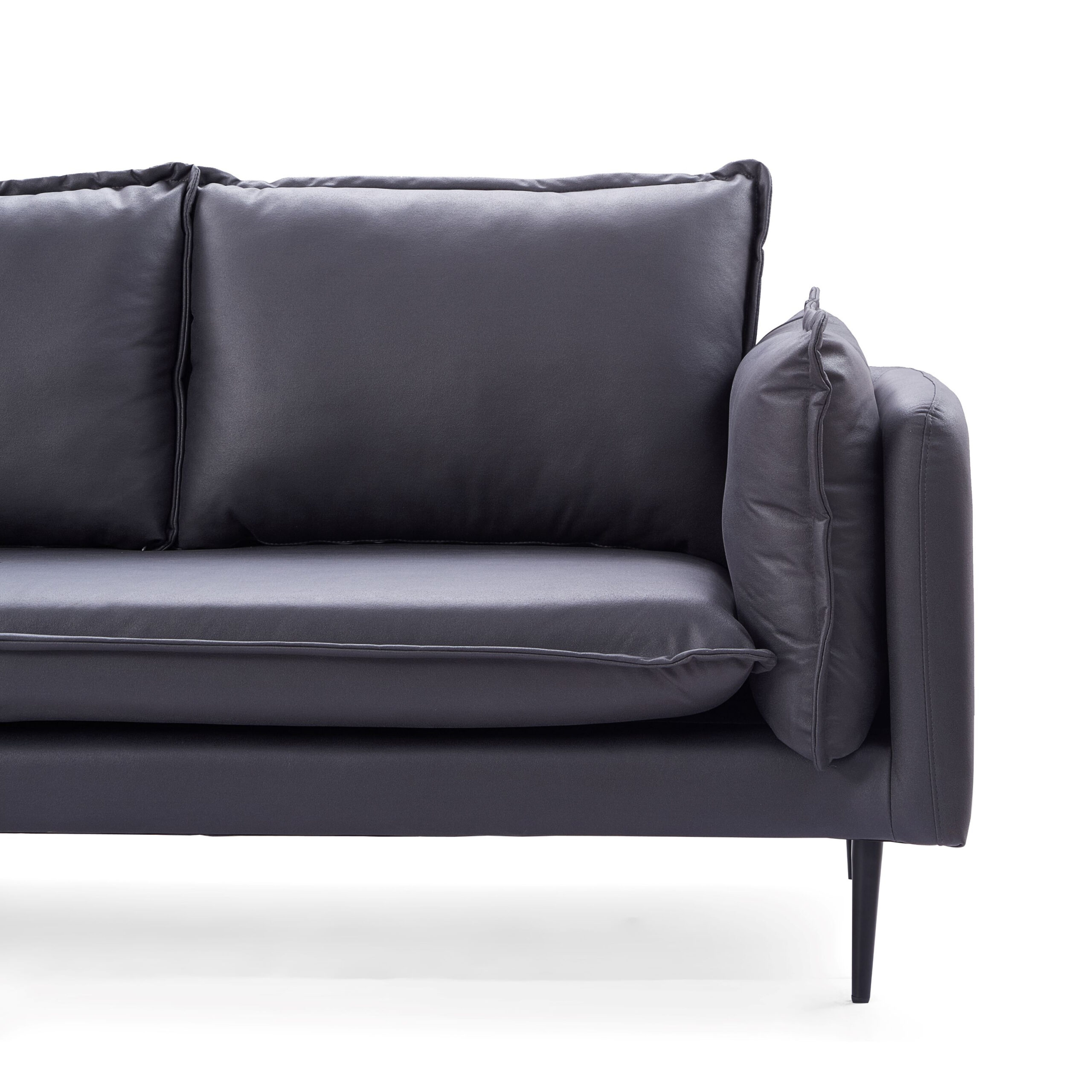 Adain 4-Seater Leathaire Sofa – Grey - Image 5