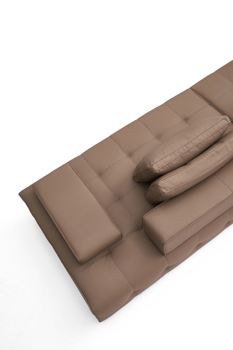 Talyessin 4-Seater Premium Leather Sofa – Dark Brown - Image 9