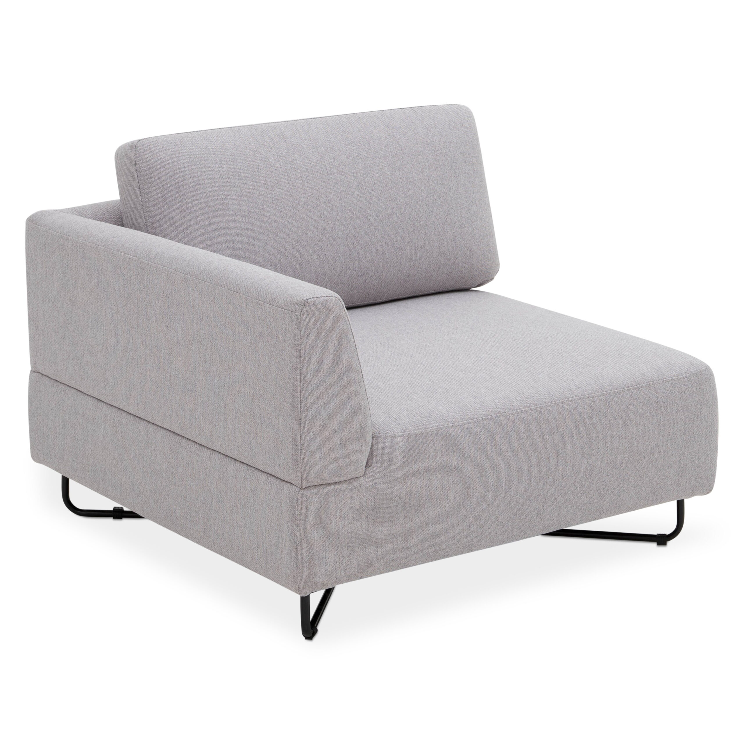 Scott 3-Seater Modular Sofa with Ottoman – Light Grey - Image 8