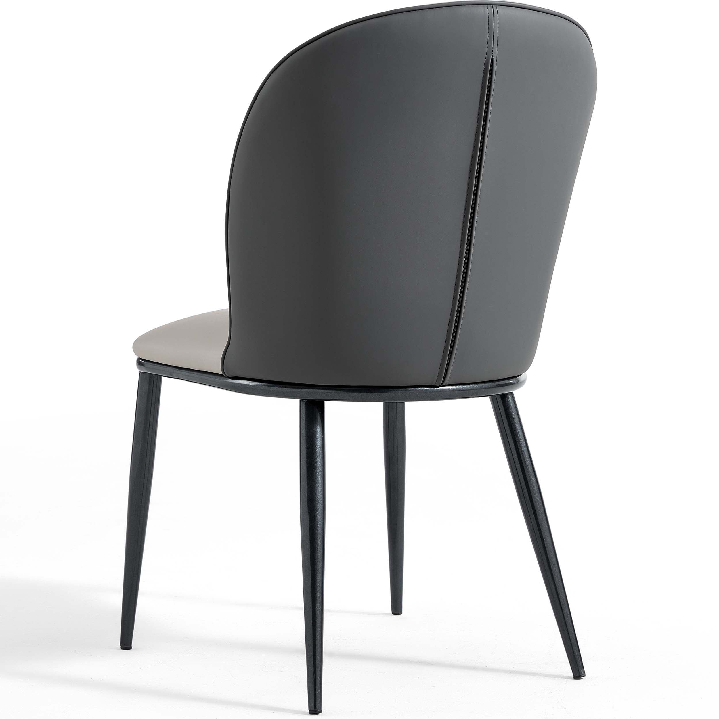Julis Faux Leather Armless Chair – Light Grey - Image 4