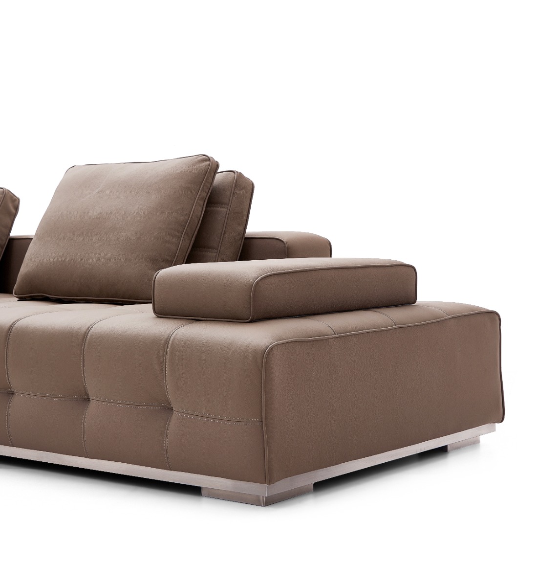 Talyessin 4-Seater Premium Leather Sofa – Dark Brown - Image 8
