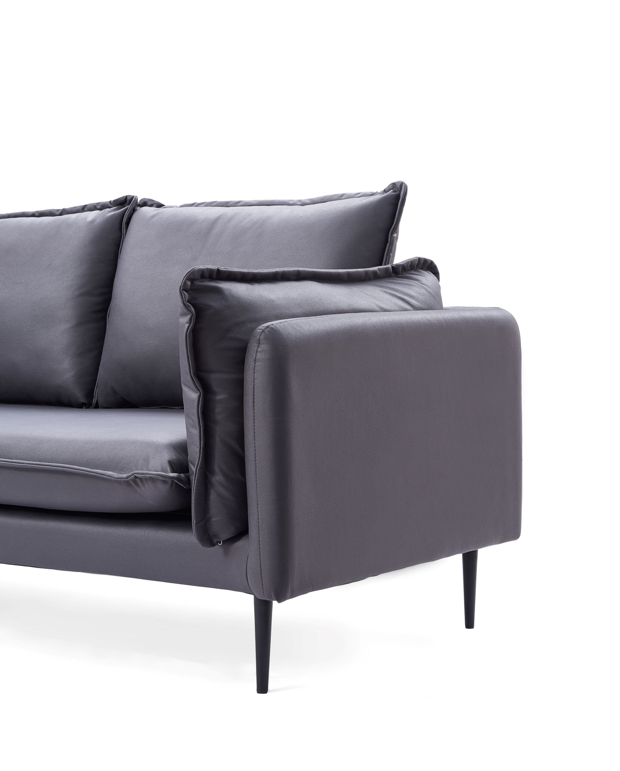 Adain 3-Seater Leathaire Sofa – Grey - Image 6