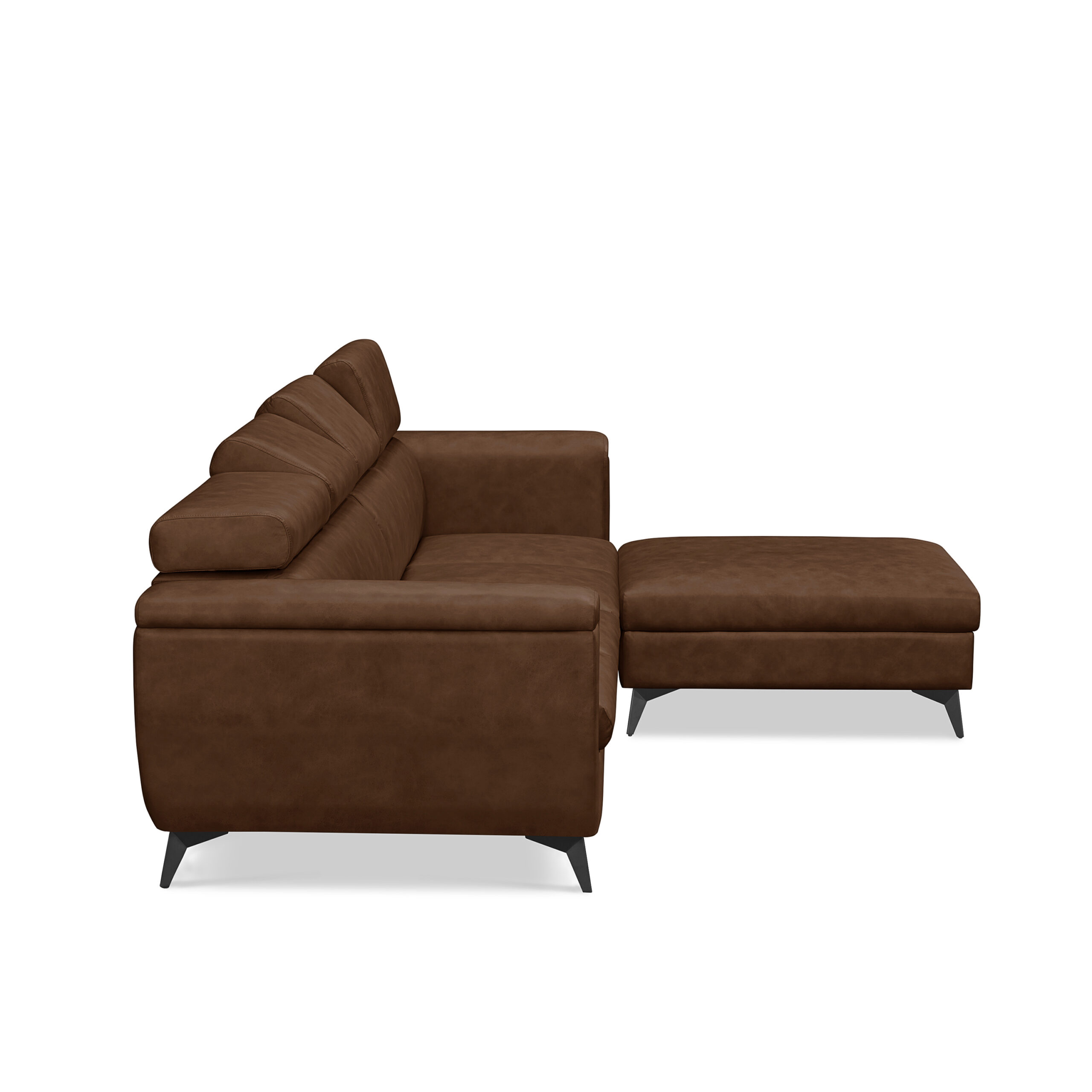 Alcina 4-Seater Leatheraire Fabric Sofa with Ottoman - Image 4