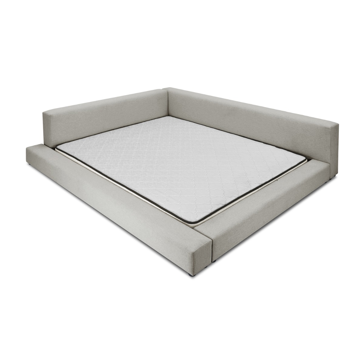 Clara Low Profile Upholstered Queen Bed Frame - Image 4