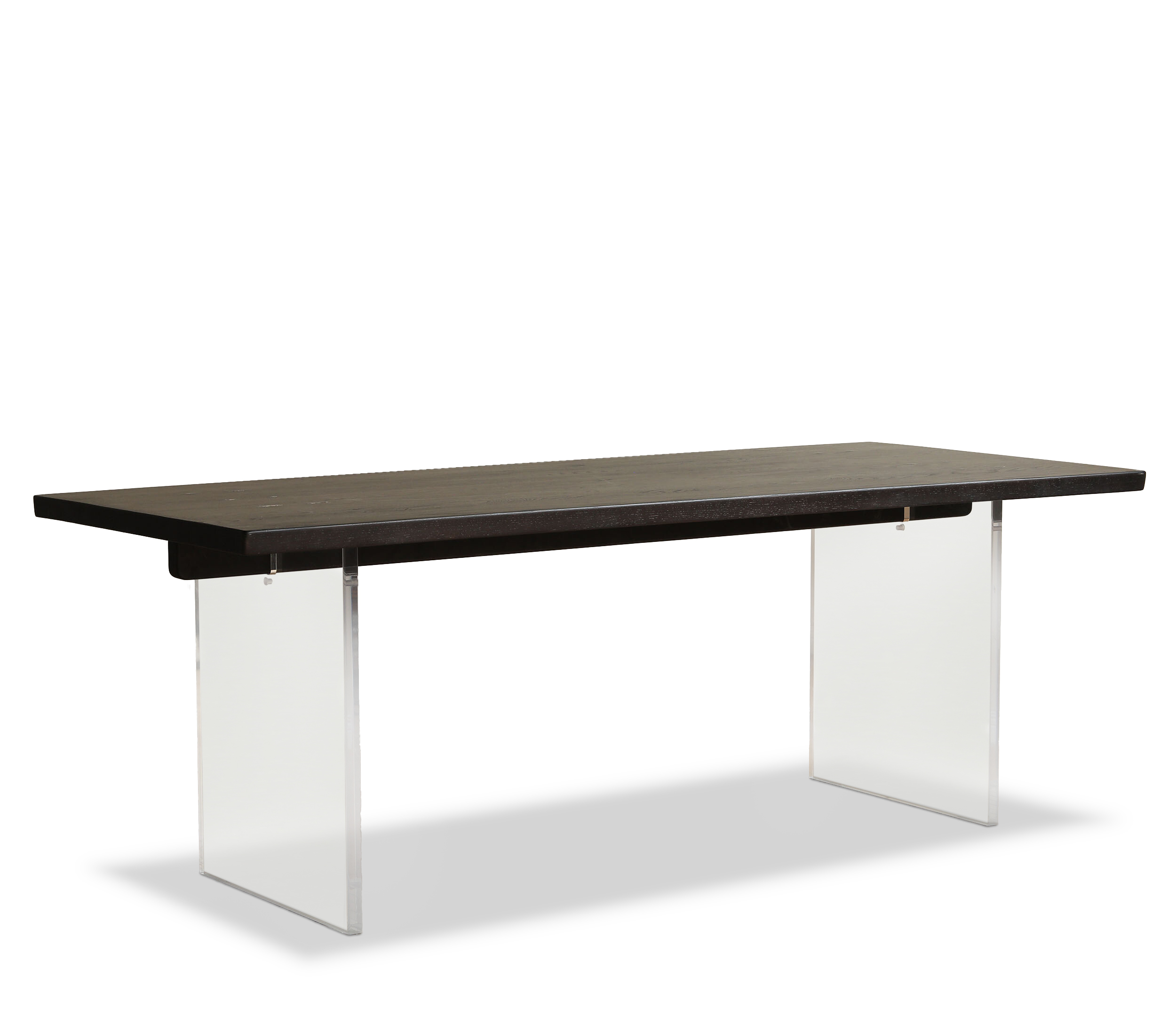 Baillidh Floating Dining Table – Ash Black with Acrylic Legs