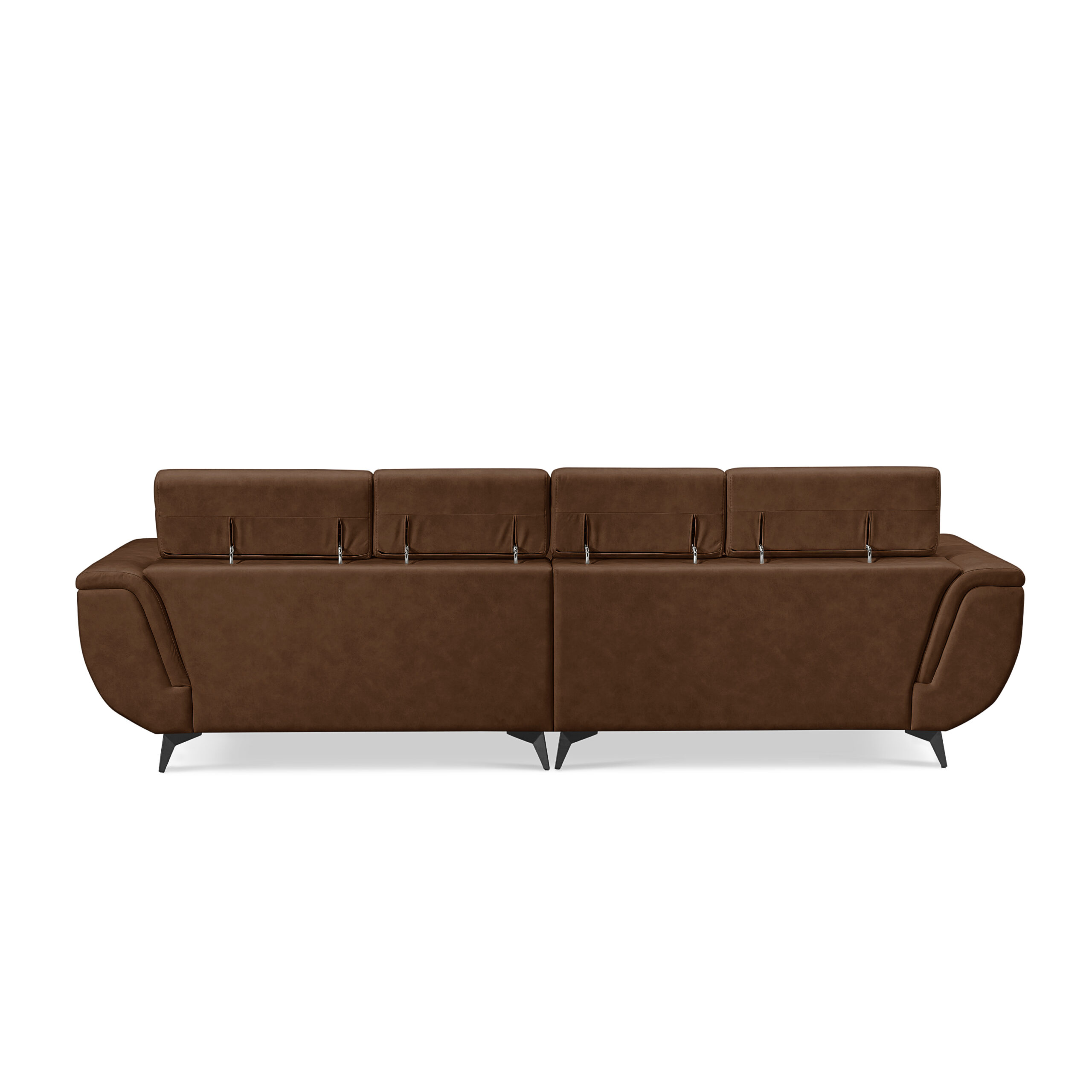 Alcina 4-Seater Leatheraire Fabric Sofa with Ottoman - Image 3