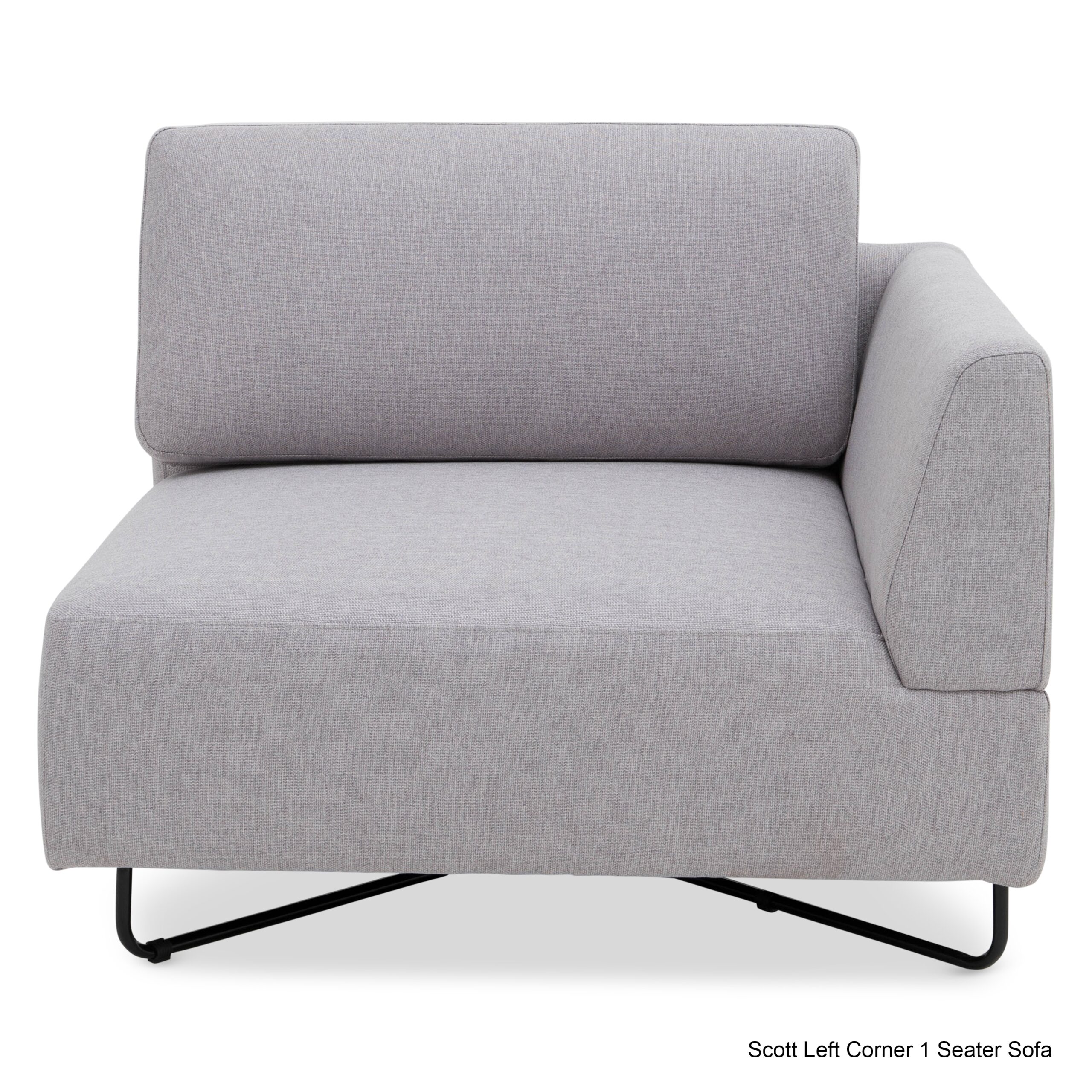 Scott 3-Seater Modular Sofa with Ottoman – Light Grey - Image 5