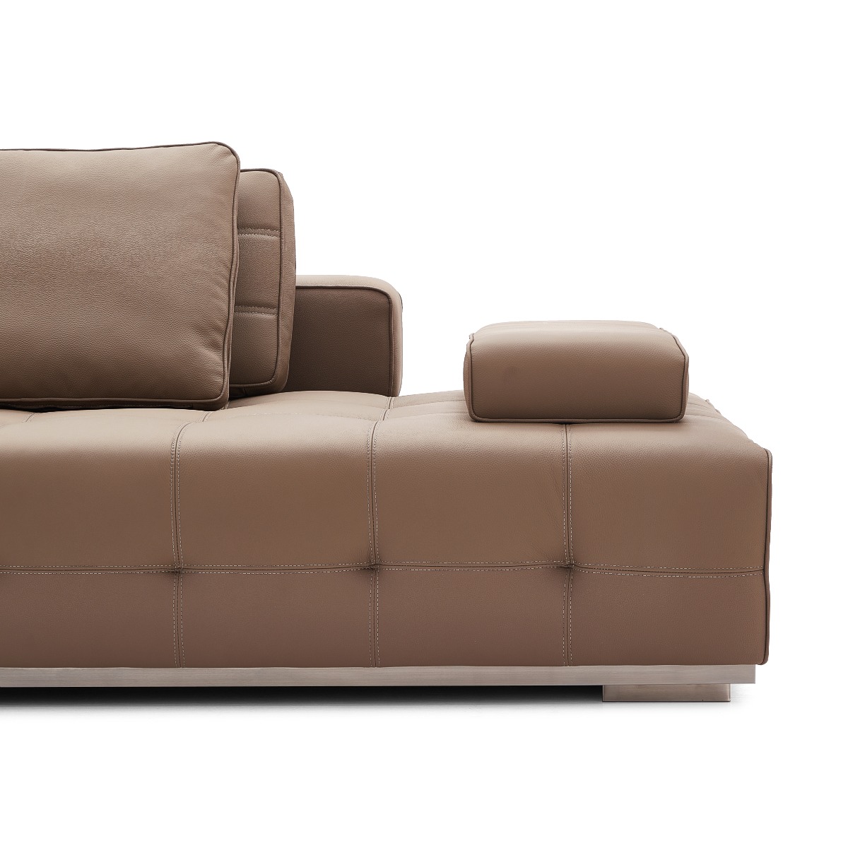Talyessin 4-Seater Premium Leather Sofa – Dark Brown - Image 10