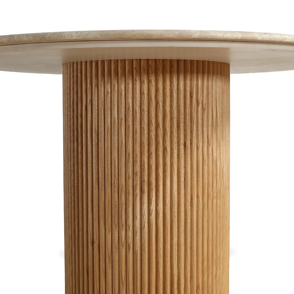 Oliva 1.1M Travertine Round Dining Table - Image 3