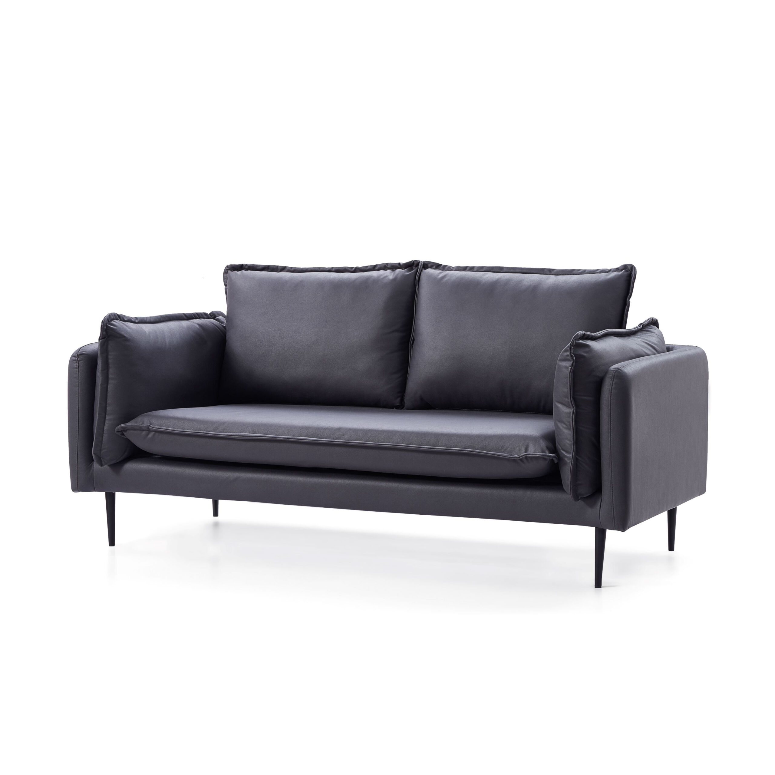 Adain 4-Seater Leathaire Sofa – Grey - Image 2