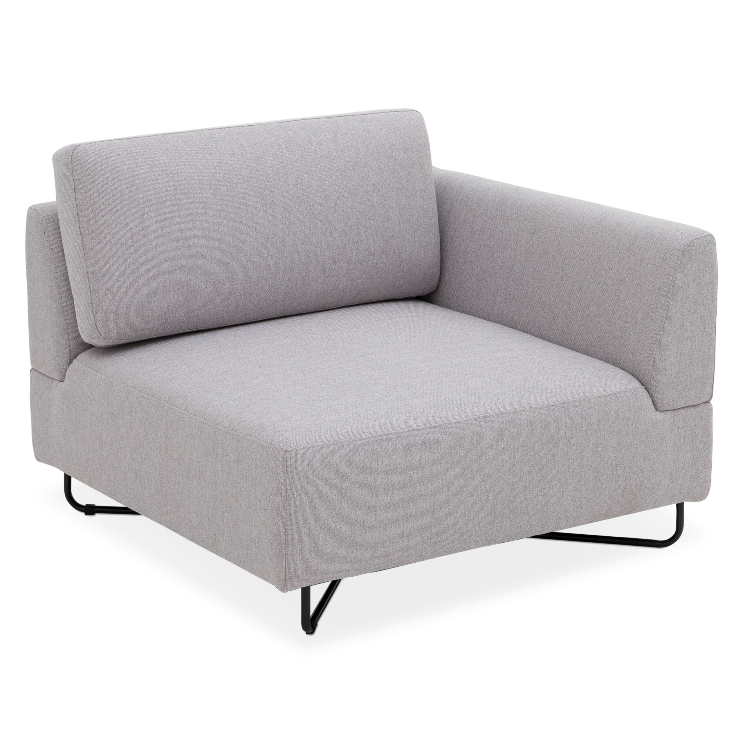 Scott 3-Seater Modular Sofa with Ottoman – Light Grey - Image 4