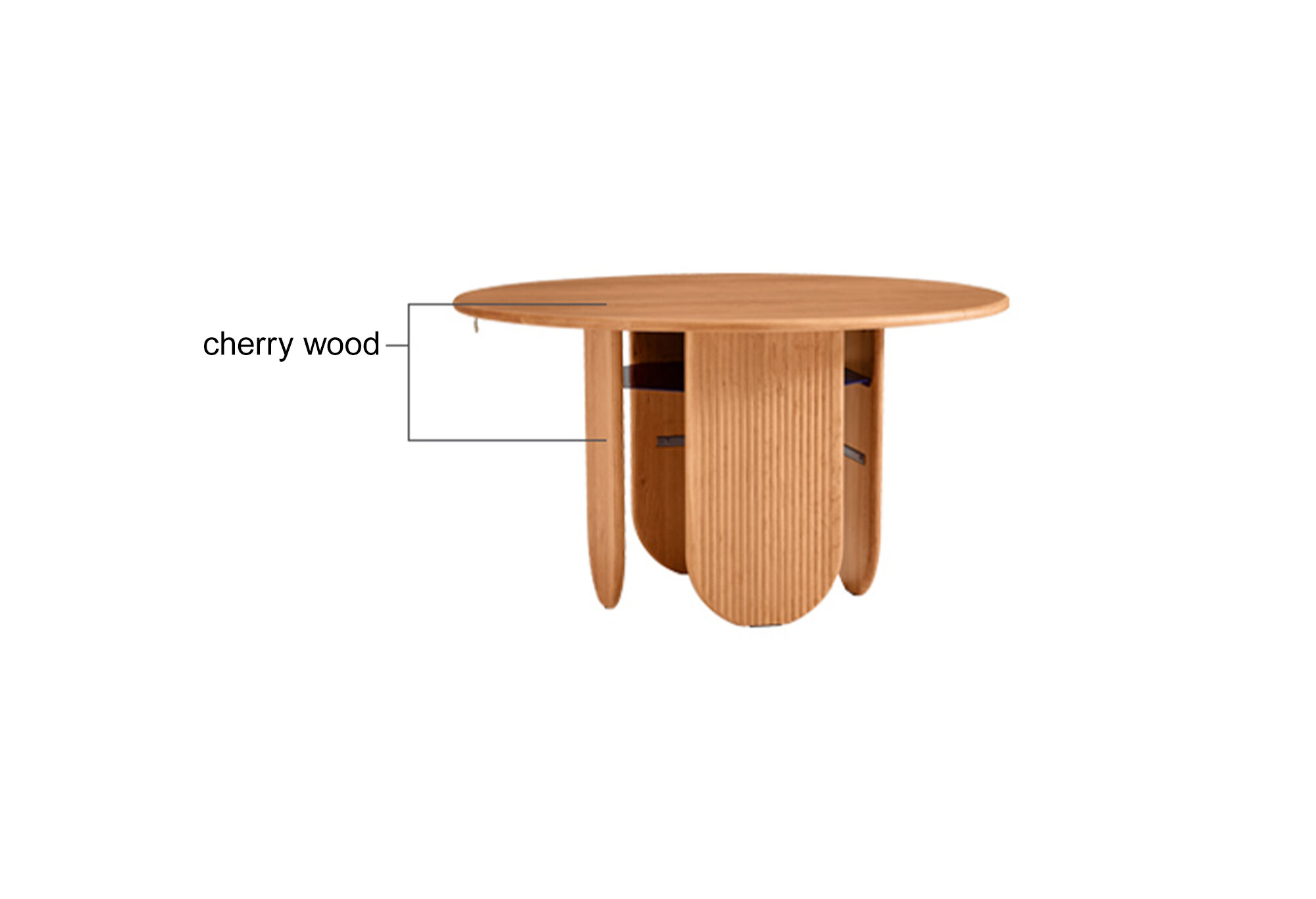 Afrodita Round Solid Cherry Wood Dining Table - Image 5