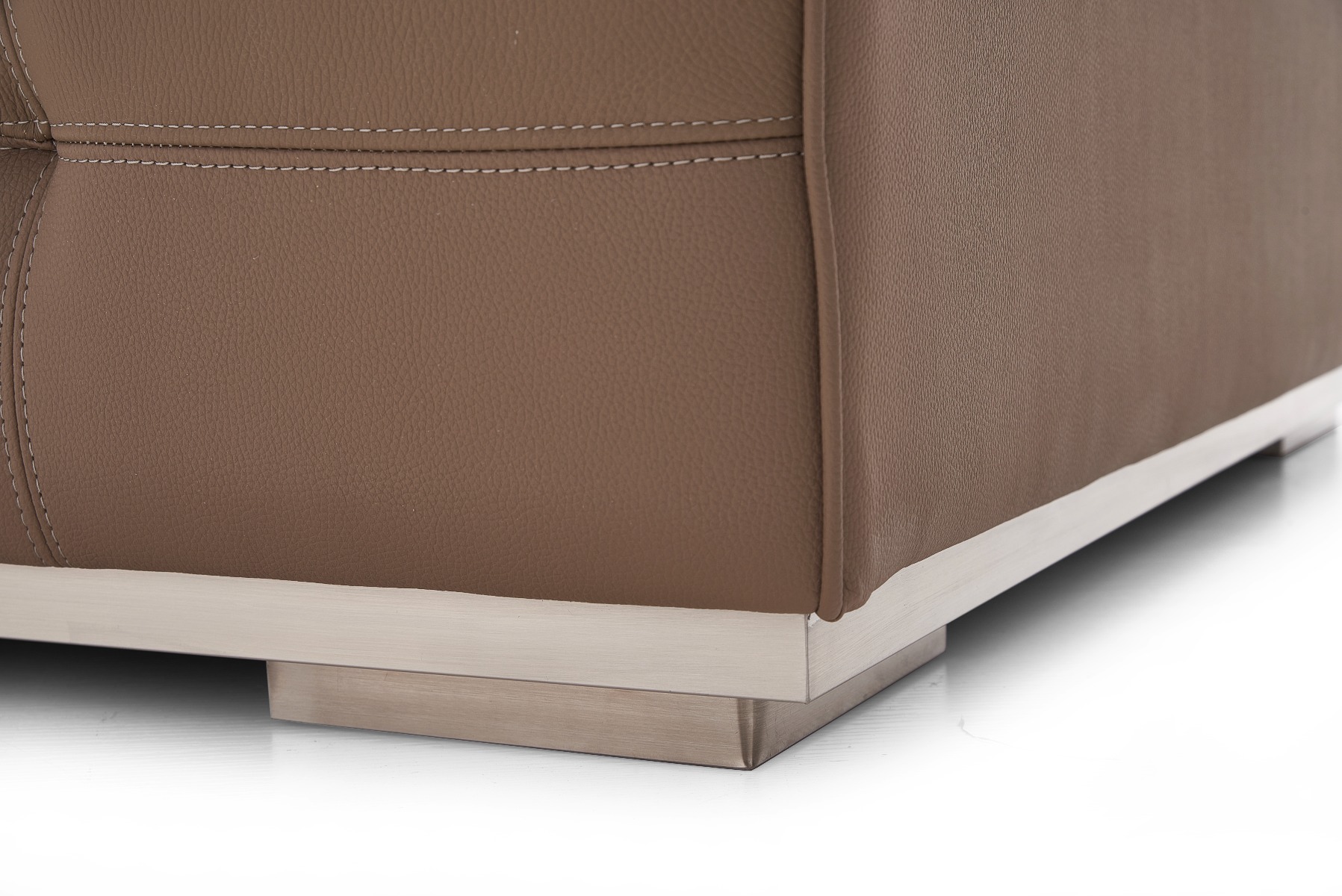 Talyessin 4-Seater Premium Leather Sofa – Dark Brown - Image 5