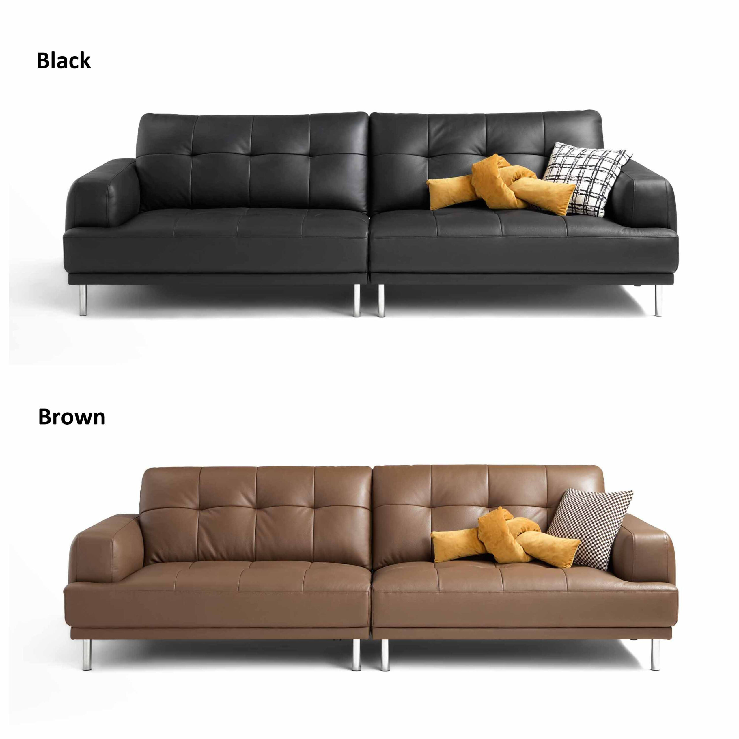 Olcay Premium 4-Seater Genuine Leather Sofa - Image 2