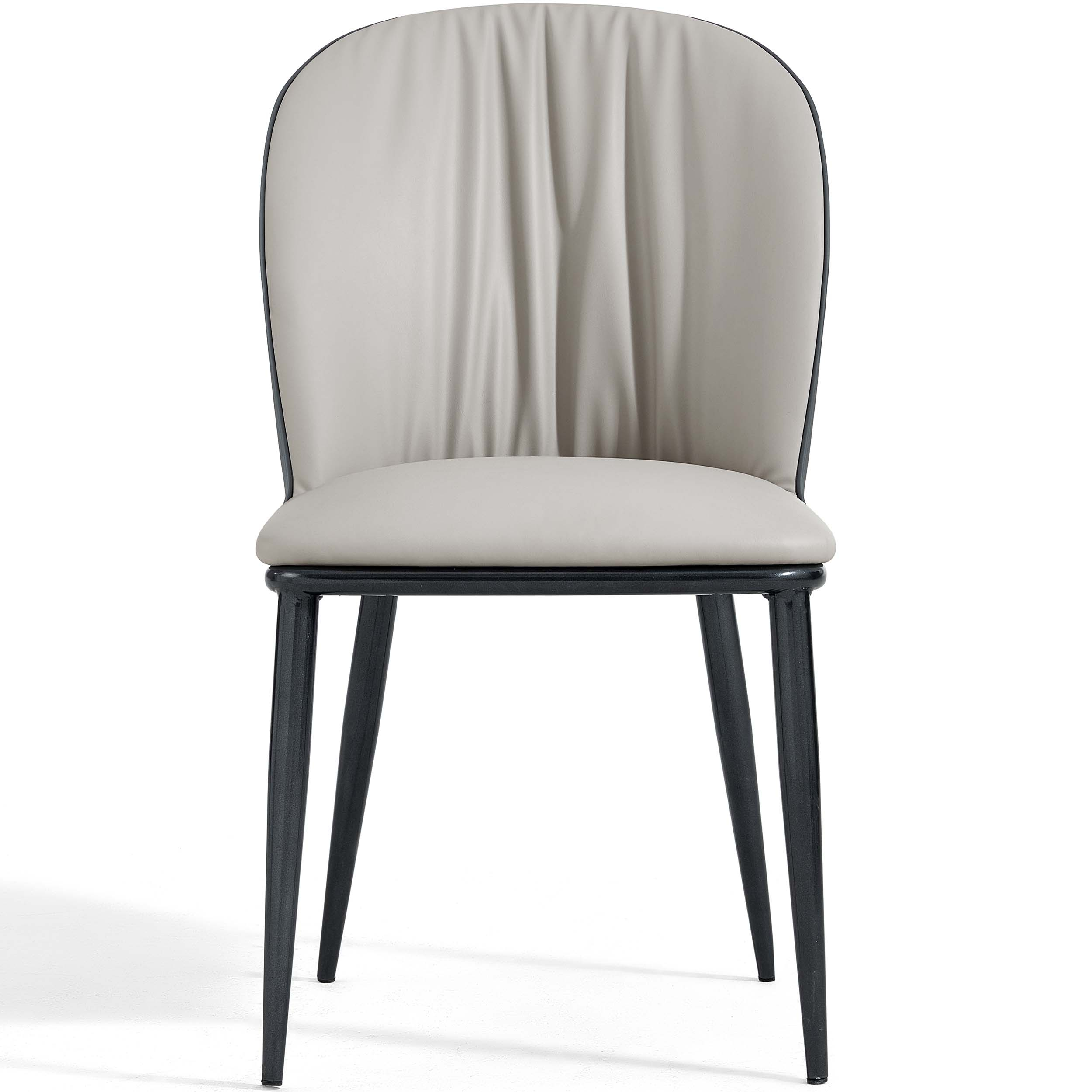 Julis Faux Leather Armless Chair – Light Grey
