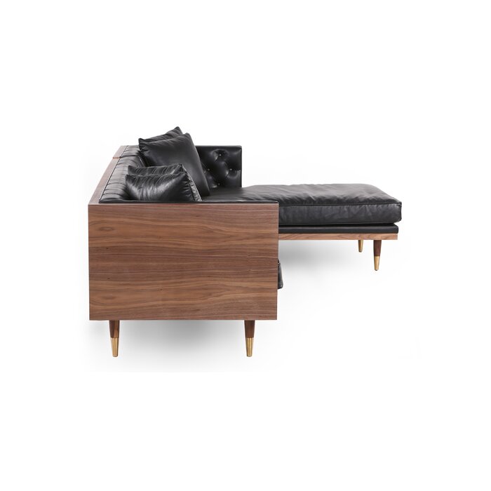 Lennox 2-Piece Leather Chaise Sectional - Image 4