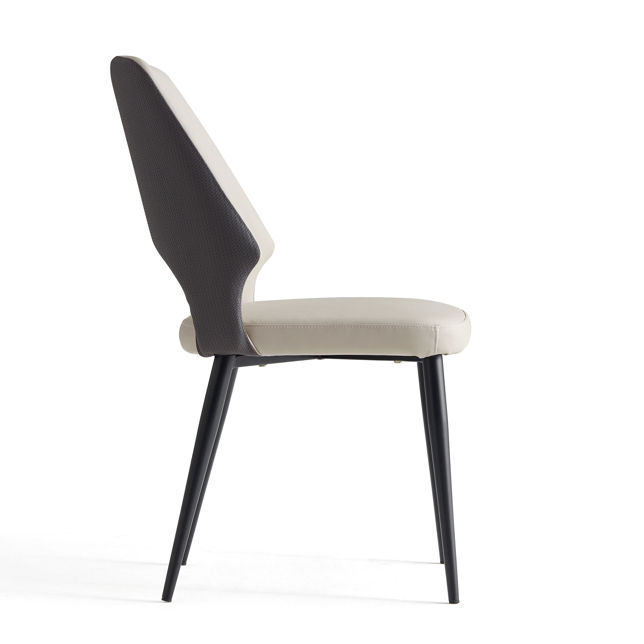 Patxi Faux Leather Dining Chair – Light Grey - Image 3