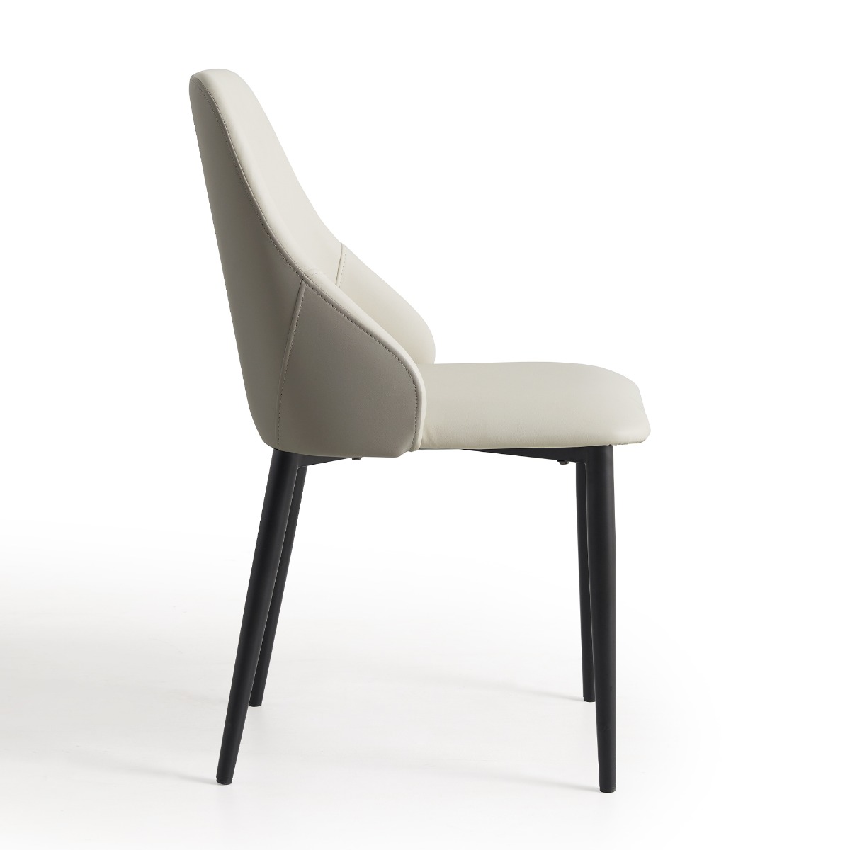 Runar Leathaire Dining Chair – Light Grey - Image 3