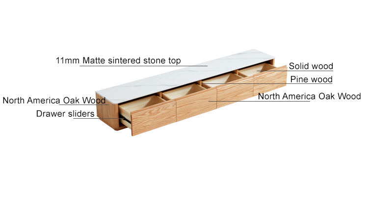 Kattalin Oak Stone Top TV Console - Image 9