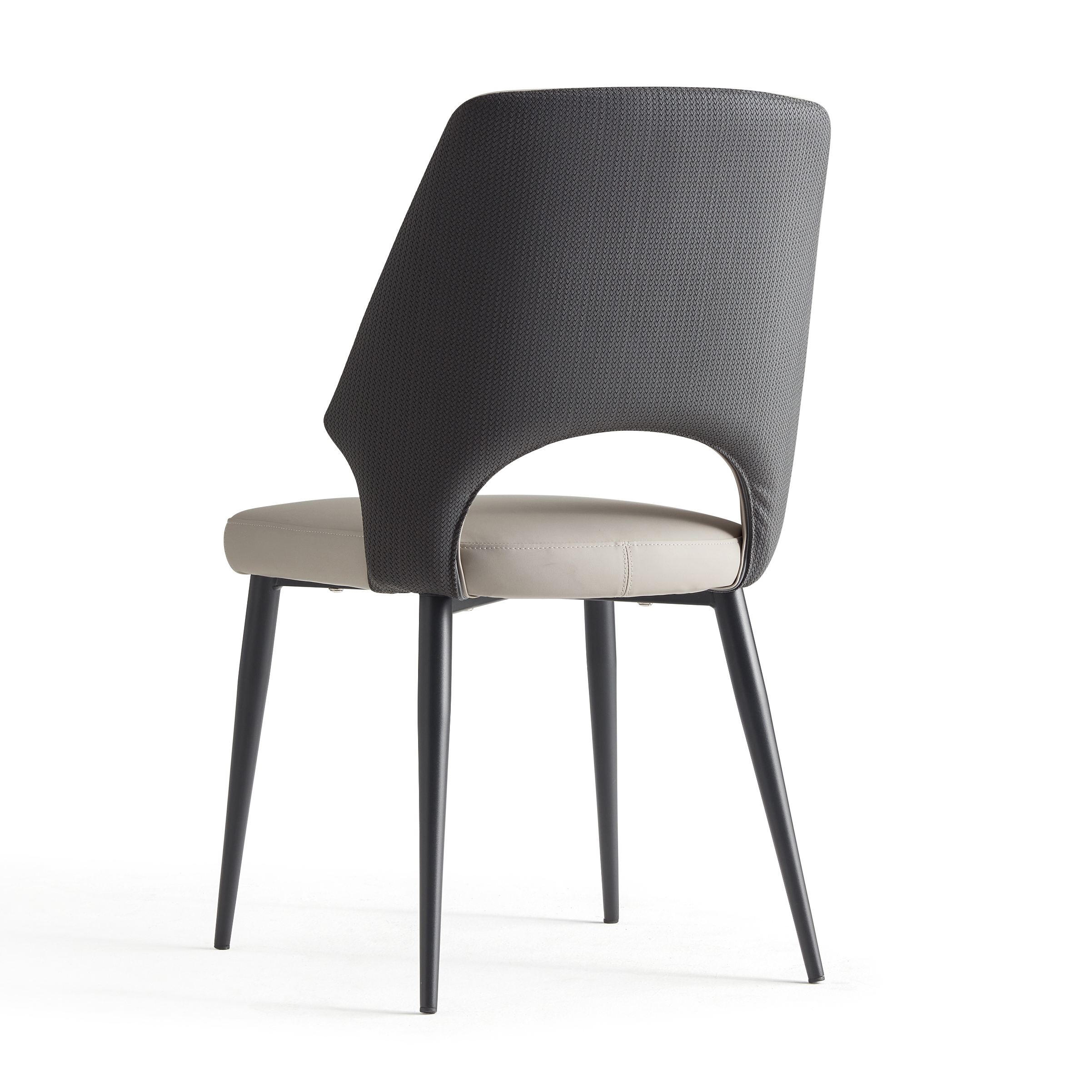 Patxi Faux Leather Dining Chair – Light Grey - Image 2