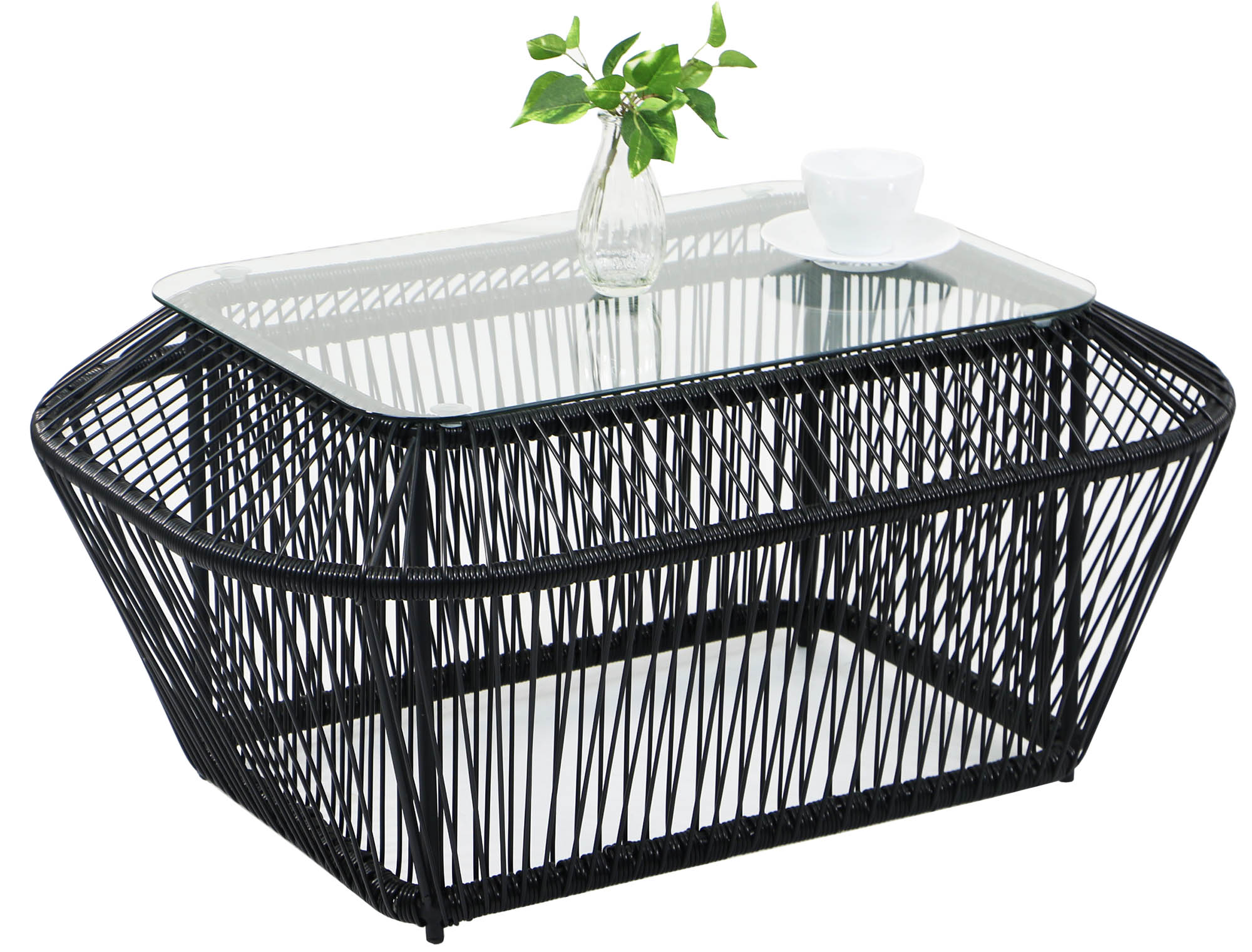 Black Spinel Rattan Coffee Table - Image 2