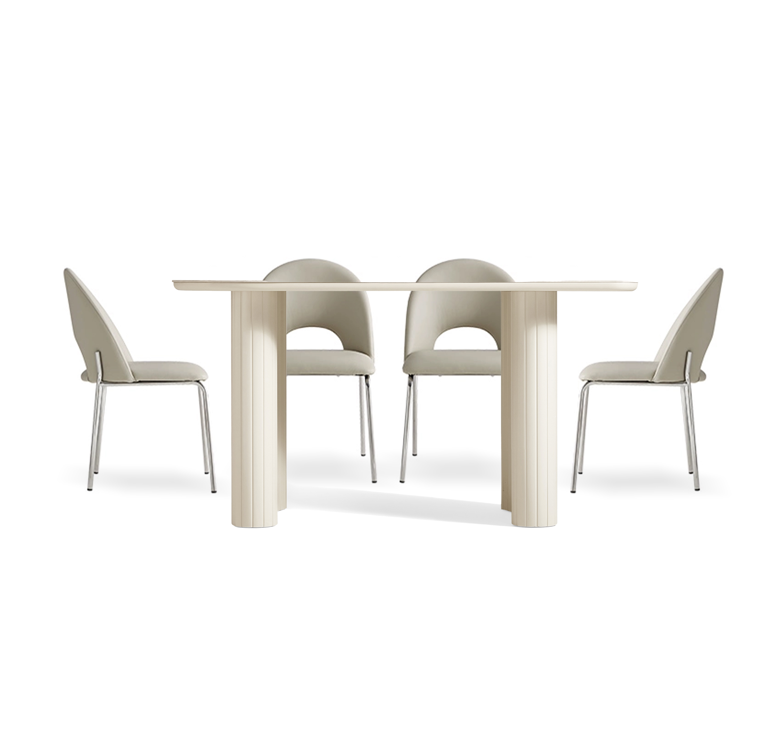 Basir 4-Seater Dining Set with Ormond Chairs (Sintered Stone)