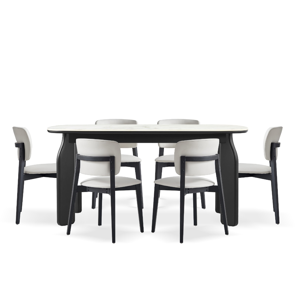 Cypress 6-Seater Dining Set with Sintered Stone Tabletop