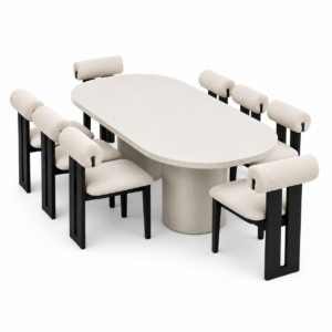 Averra Modern Sculptural 8 Seater Dining Set