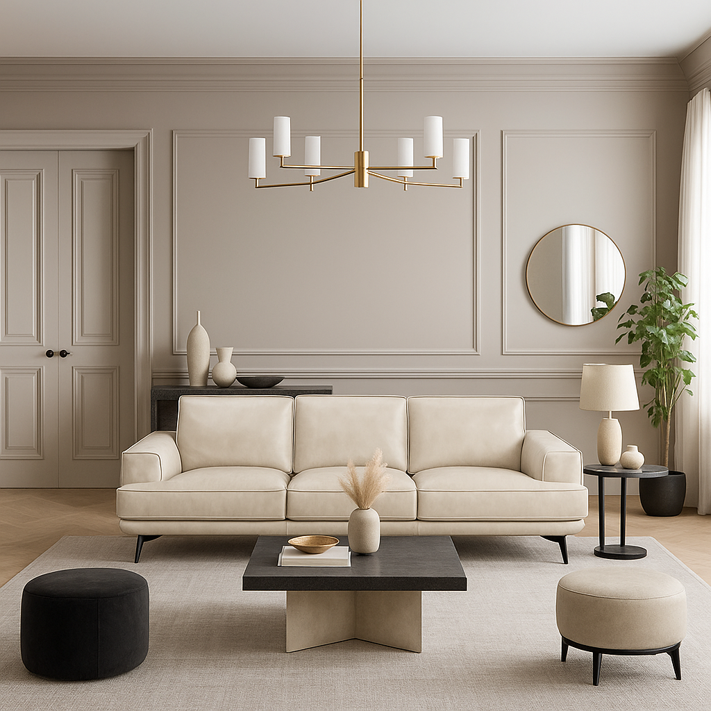 ZeLenka Premium Full Leather 4 Seater Sofa - Image 5