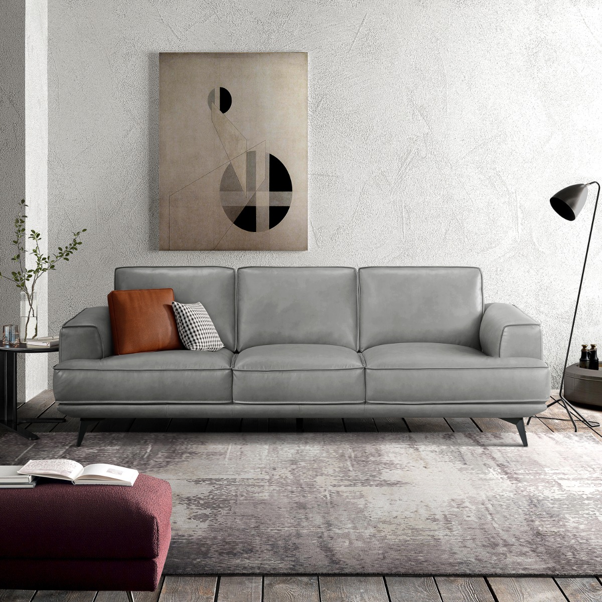 ZeLenka Premium Full Leather 4 Seater Sofa - Image 4