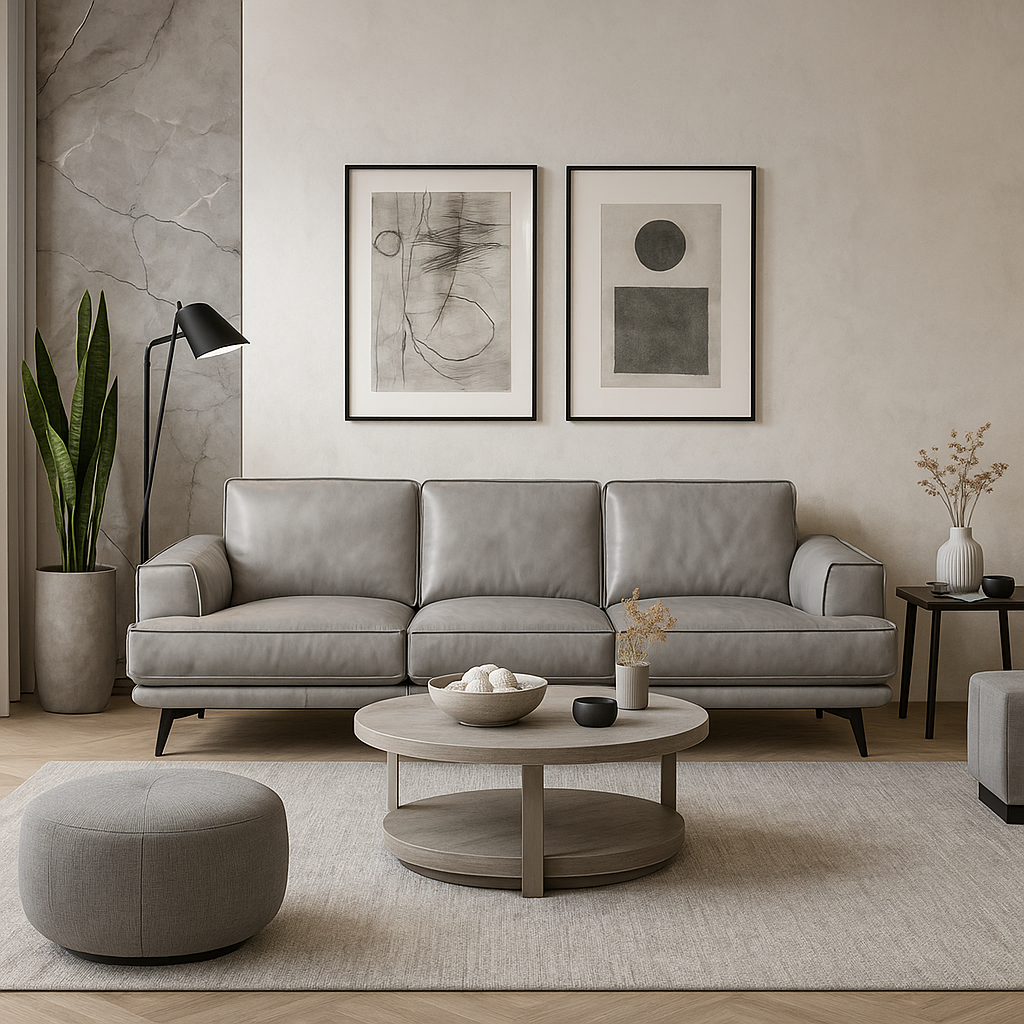 ZeLenka Premium Full Leather 4 Seater Sofa - Image 2